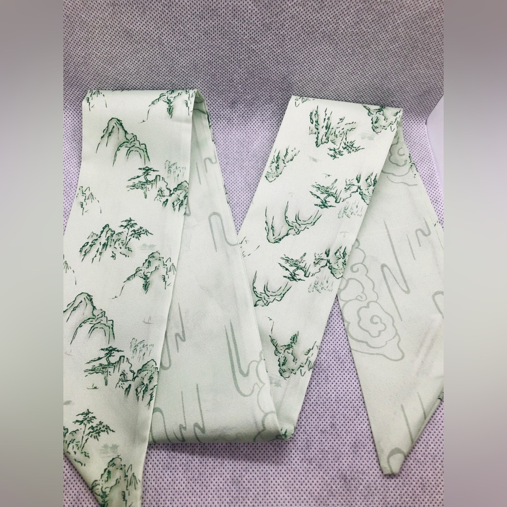 Mint Green Scenic Print Scarf
